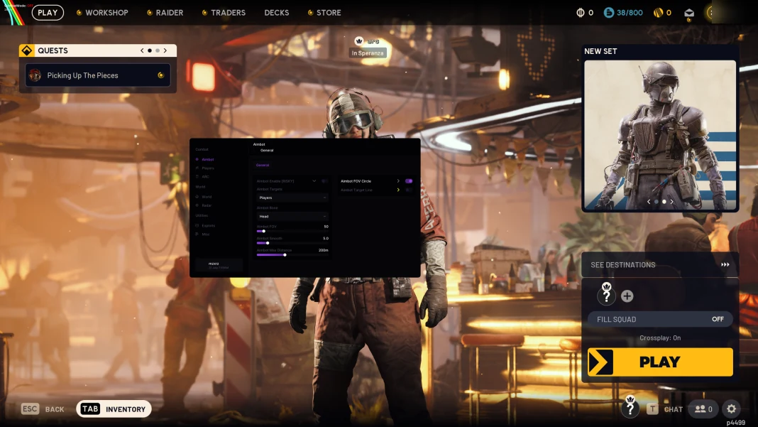 Hile ekran görüntüsü KRUSH oyunda ARC Raiders