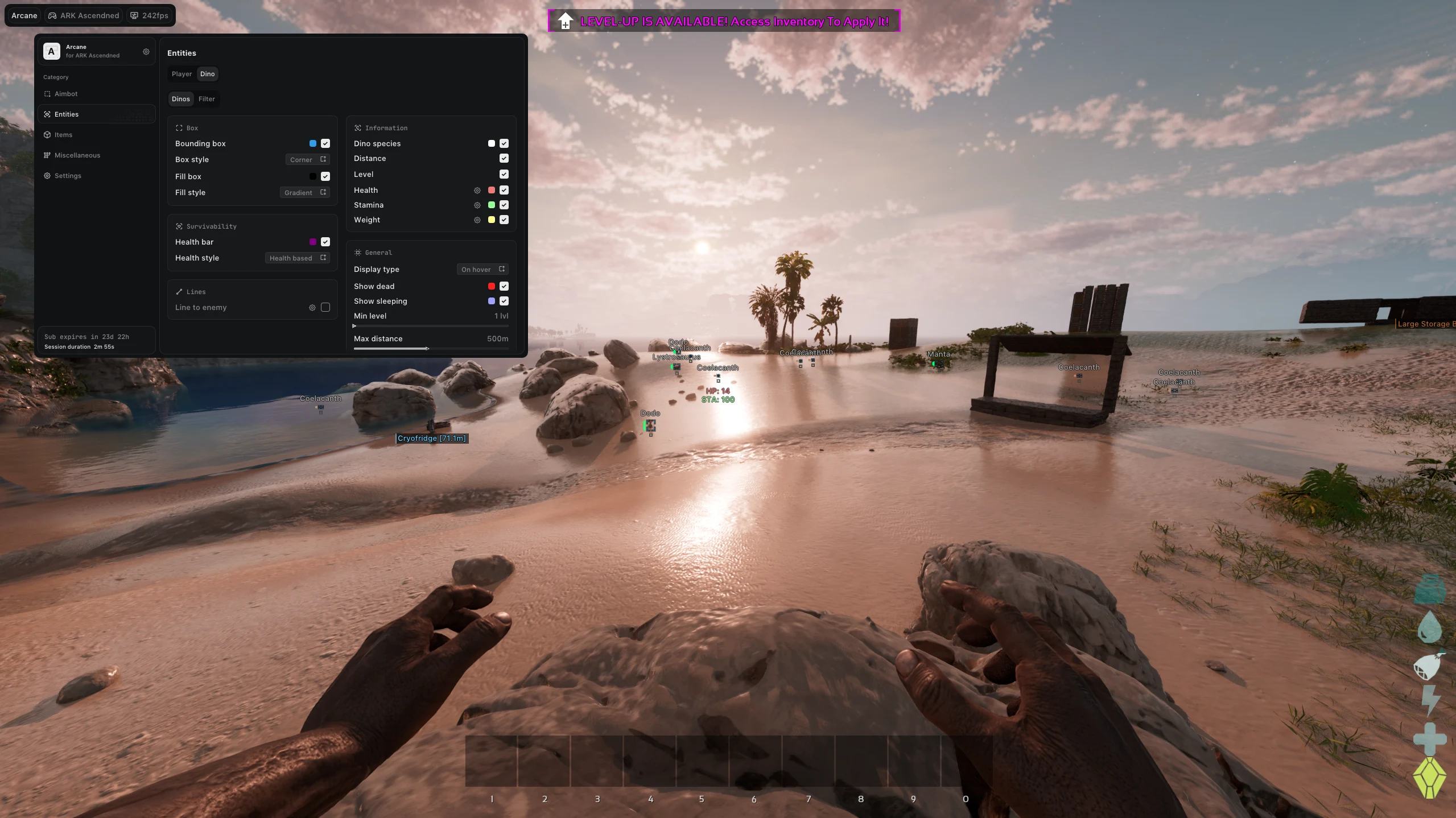 截图 2 的作弊器 ARCANE 游戏中 Ark: Survival Ascended