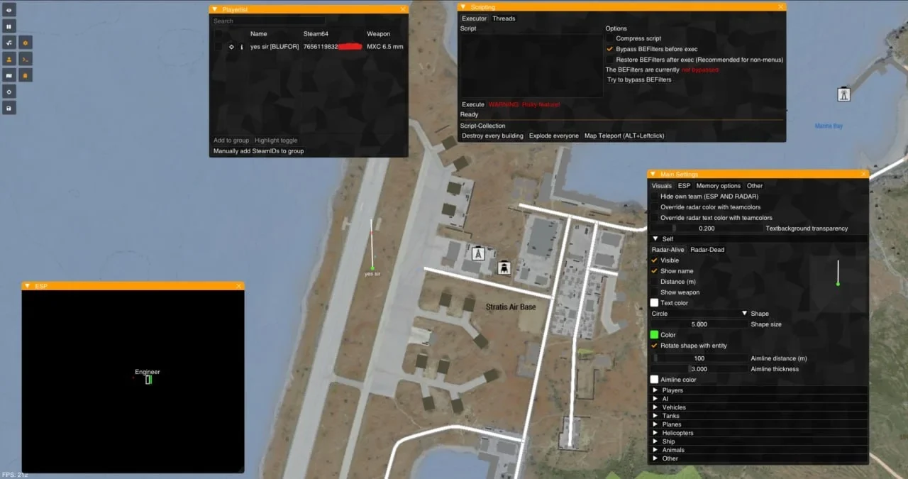 Cheat screenshot PROMET ARMA 3 DMA in-game ARMA 3