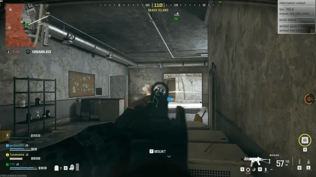 Screenshot des Cheats COD DIRECT DMA im Spiel COD: Black Ops 7