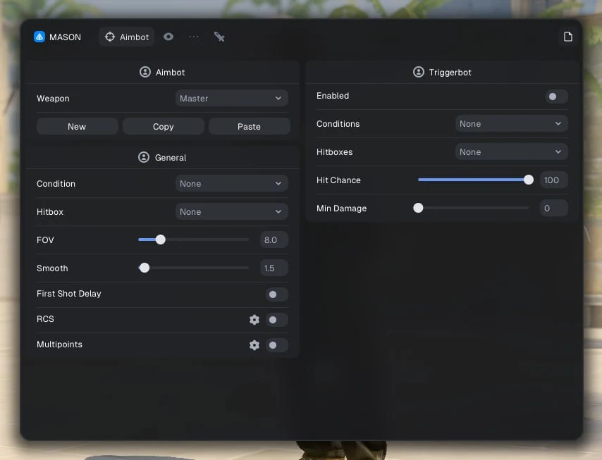 Screenshot 4 für den Cheat MASON INTERNAL im Spiel CS2