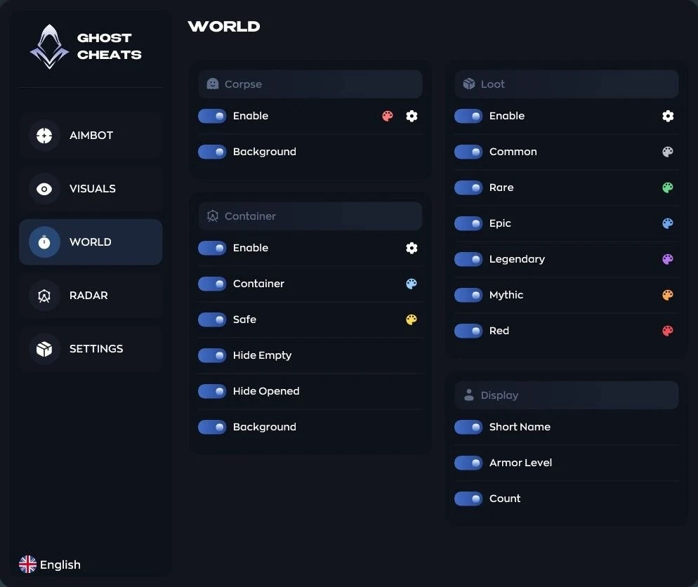 ESP von GHOST in Delta Force: Boxen, Skelette und ein eigener Tab für Bots und AI