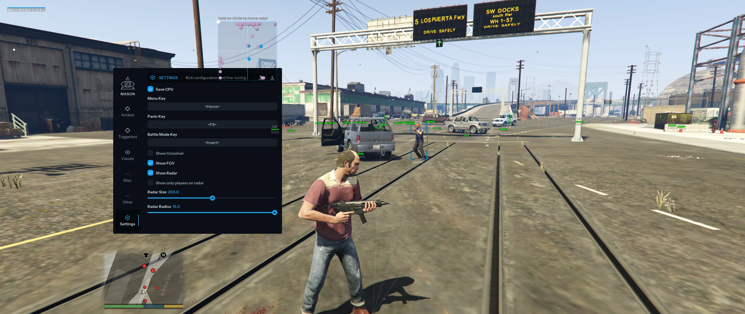 Screenshot des Cheats MASON RP im Spiel GTA 5