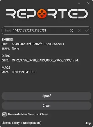 Скриншот 2 для чита REPORTED в игре HWID Spoofer