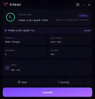 Screenshot 1 für den Cheat TITANX im Spiel HWID Spoofer