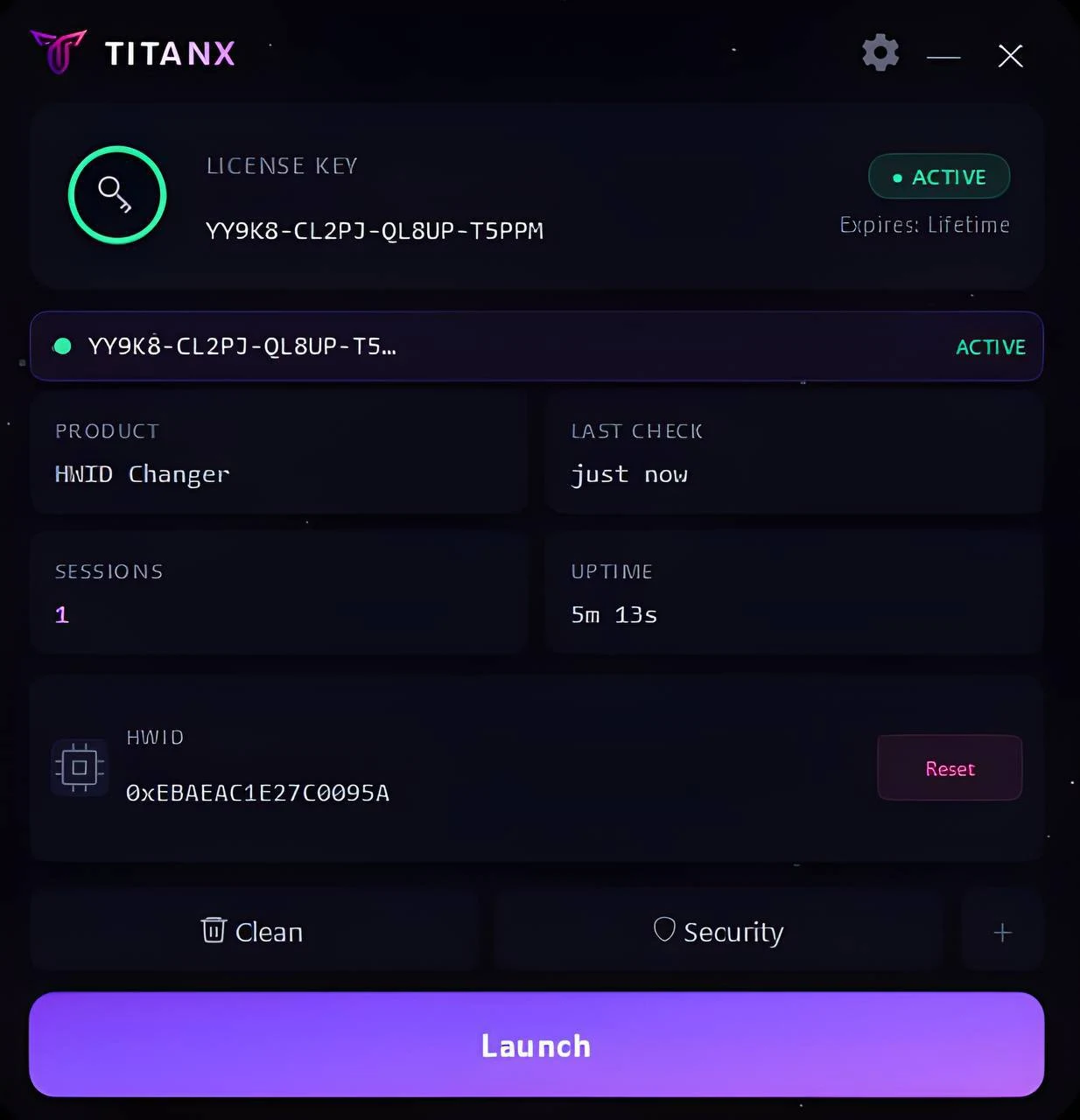 Скриншот 2 для чита TITANX в игре HWID Spoofer