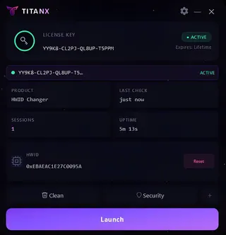 Screenshot 2 für den Cheat TITANX im Spiel HWID Spoofer