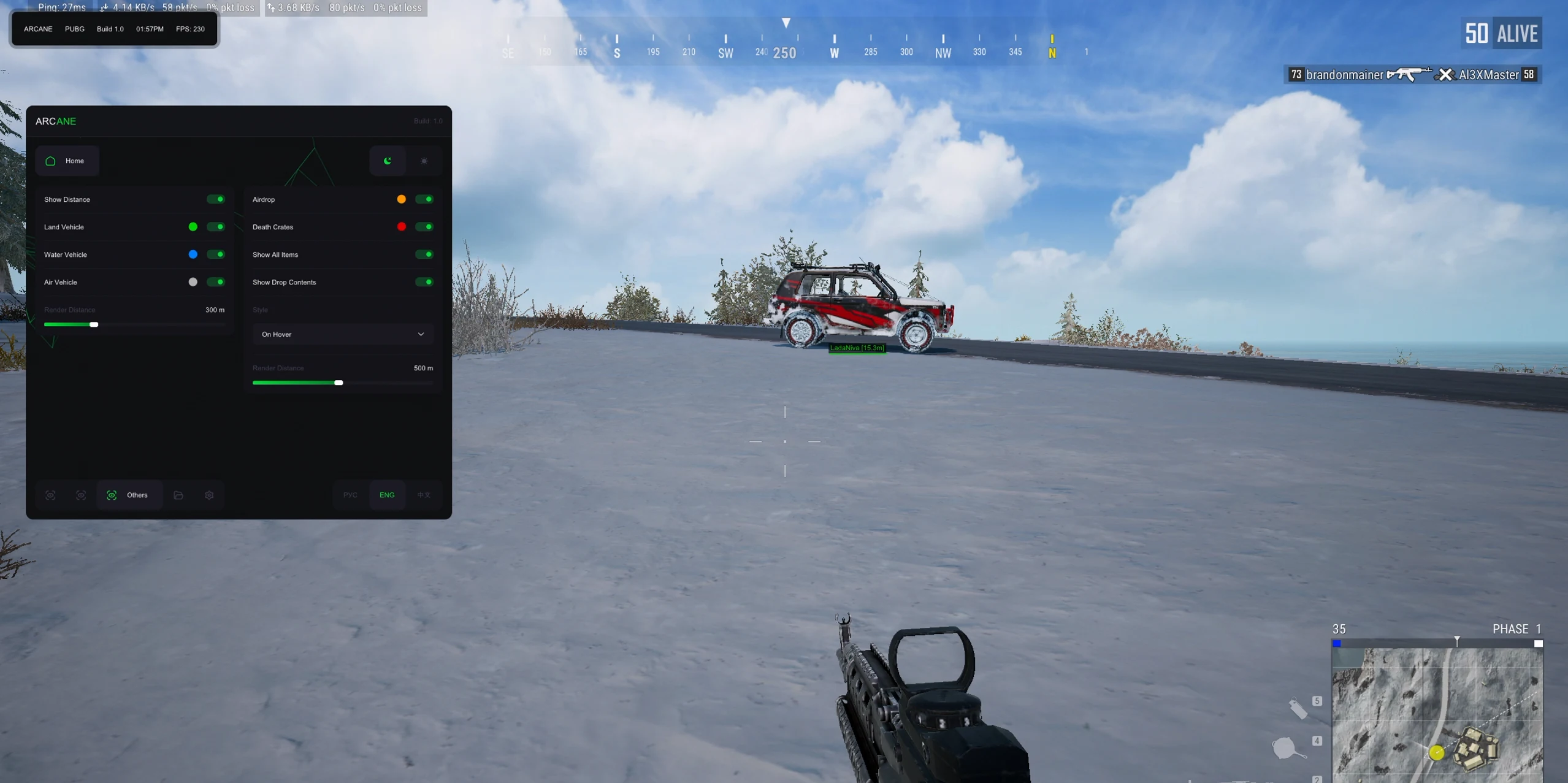 Скриншот 8 для чита ARCANE ESP в игре Pubg
