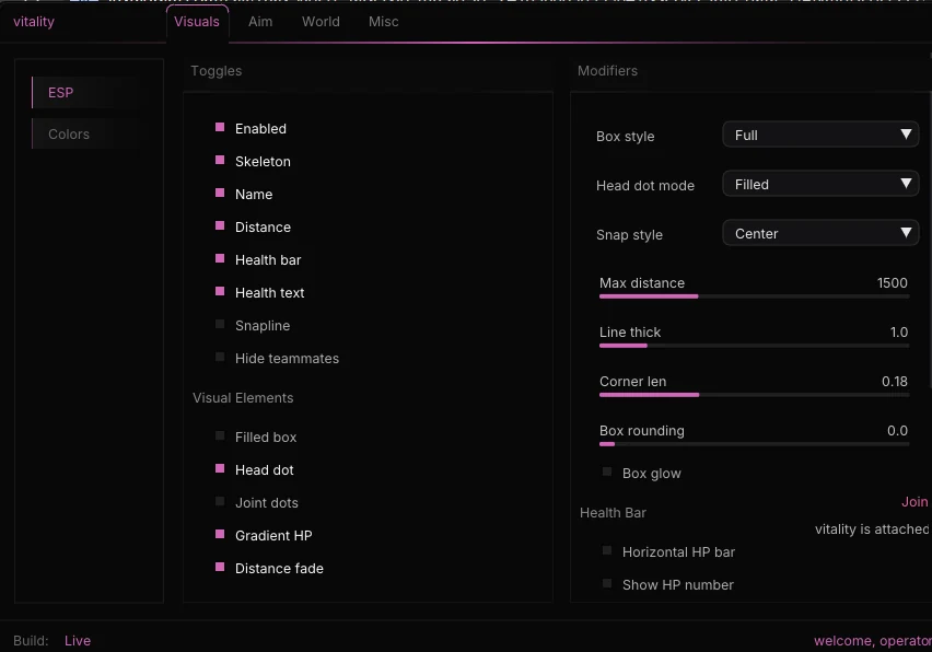 Hile ekran görüntüsü VITALITY oyunda Roblox