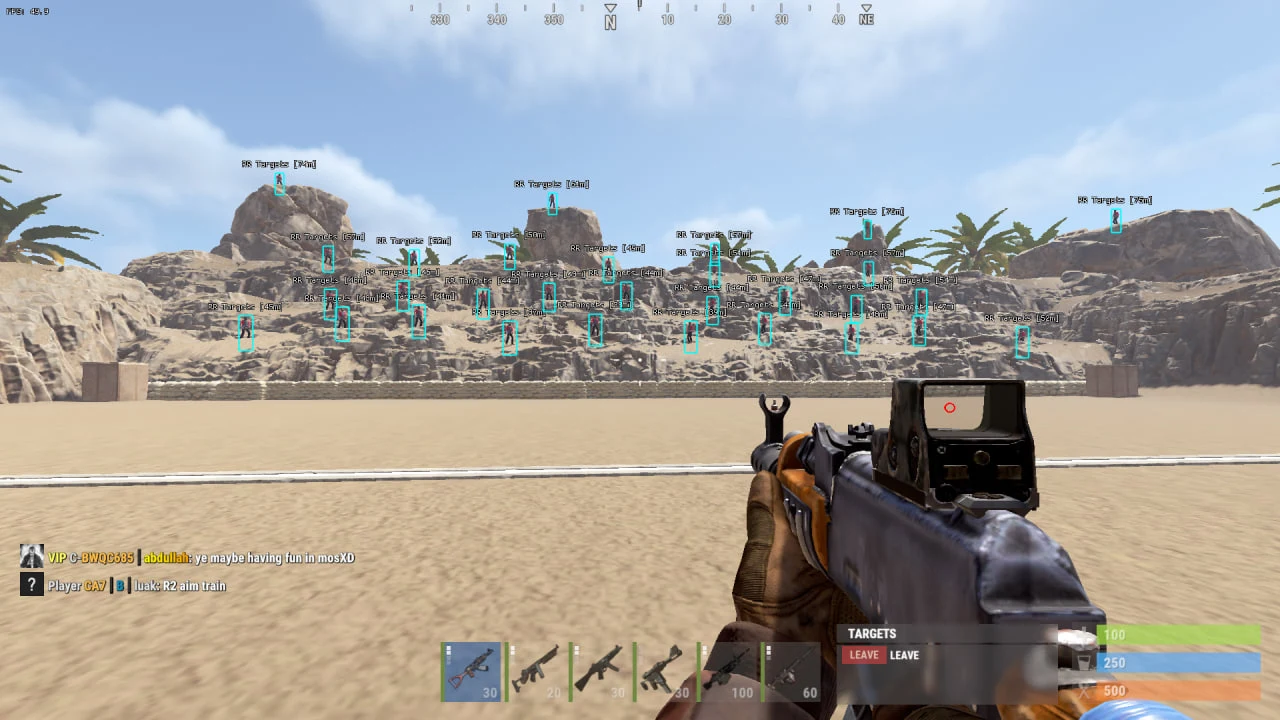 Screenshot des Cheats COURIERSCRIPT ESP im Spiel Rust