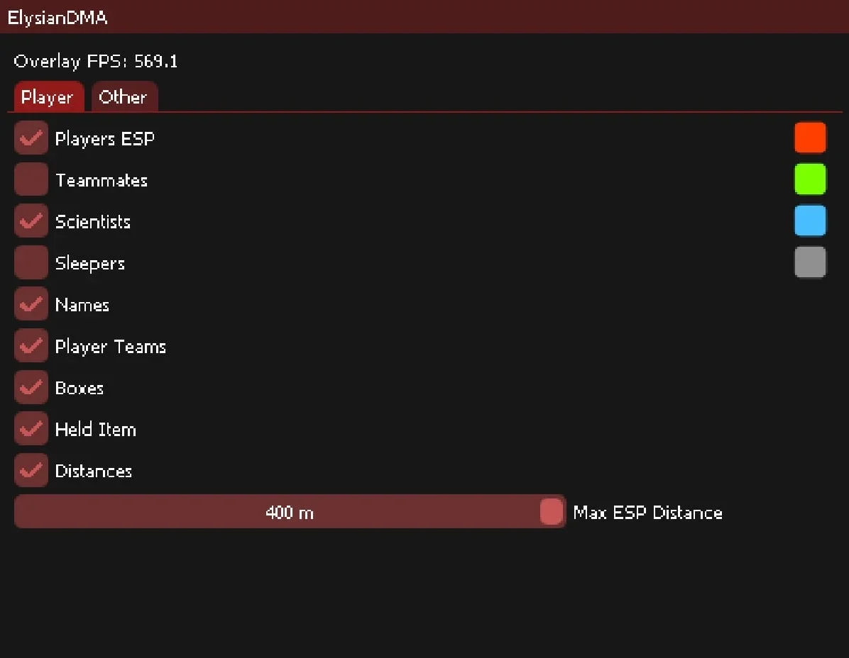 Screenshot 6 für den Cheat ELYSIAN DMA im Spiel Rust