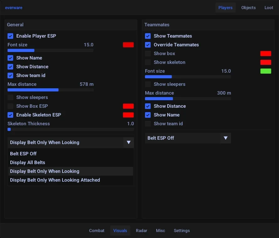 Screenshot 7 für den Cheat EVERWARE DMA im Spiel Rust