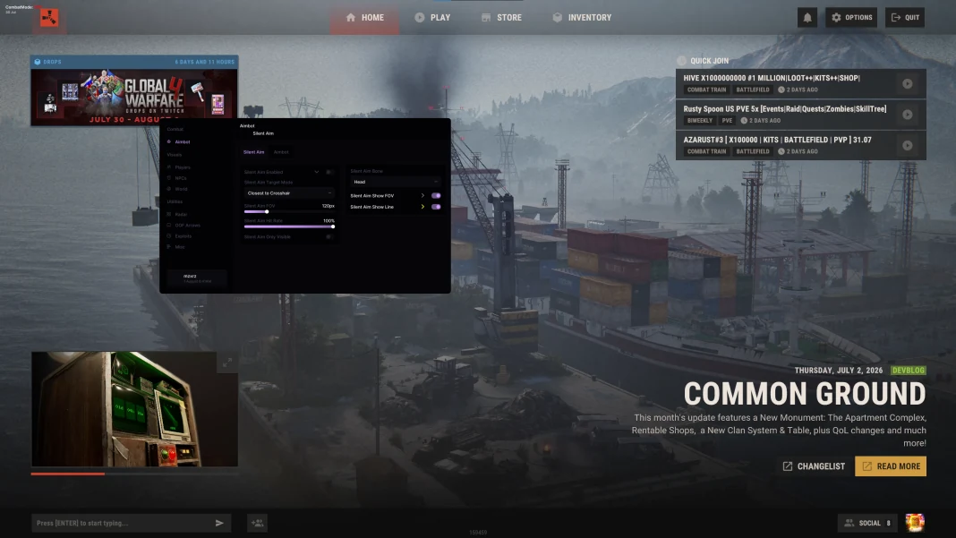 Screenshot des Cheats KRUSH im Spiel Rust