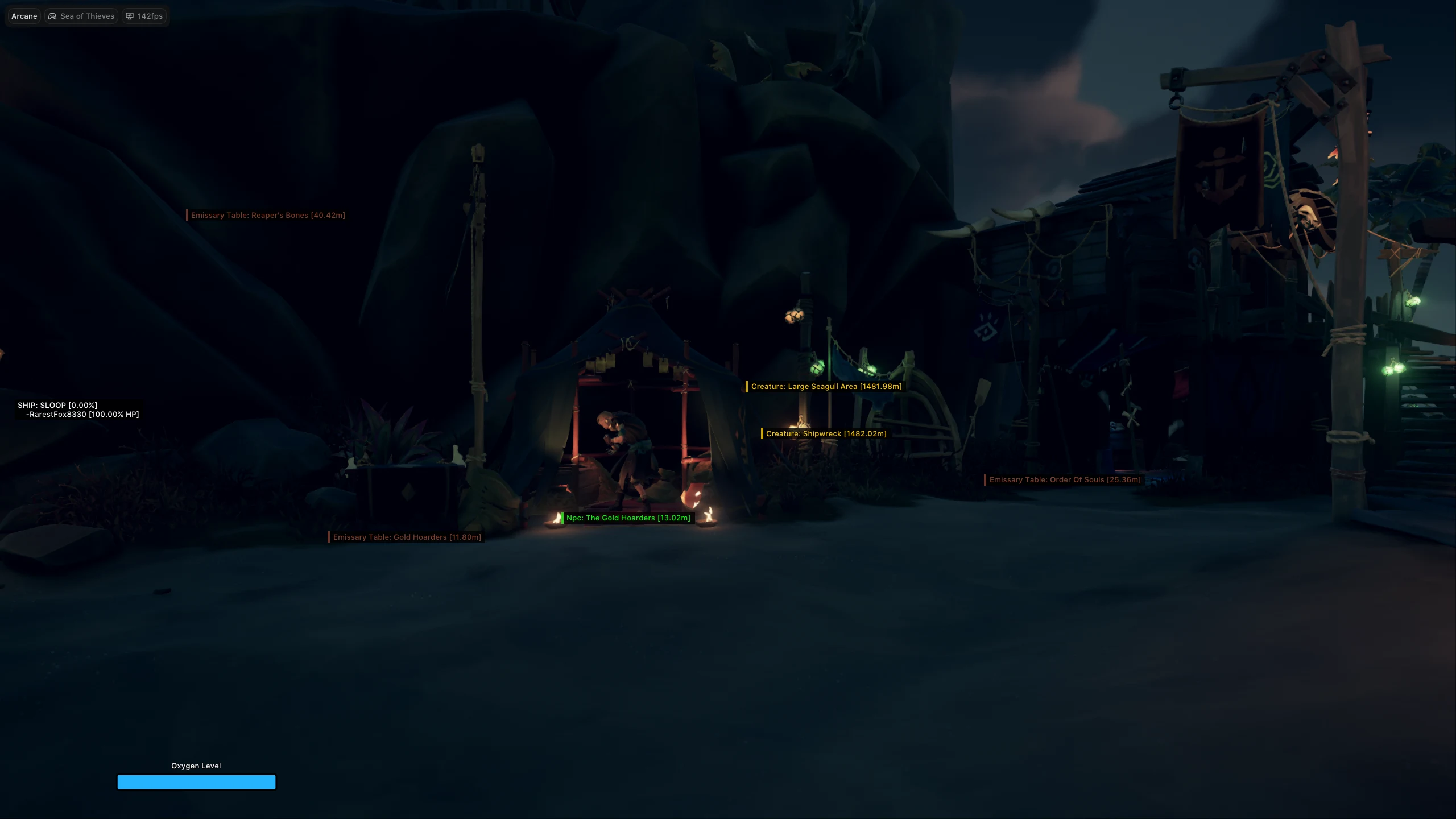 Cheat screenshot ARCANE in-game Sea of Thieves
