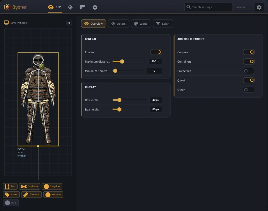 Screenshot 9 for cheat BYSTER in-game Stalker Online / Stay Out