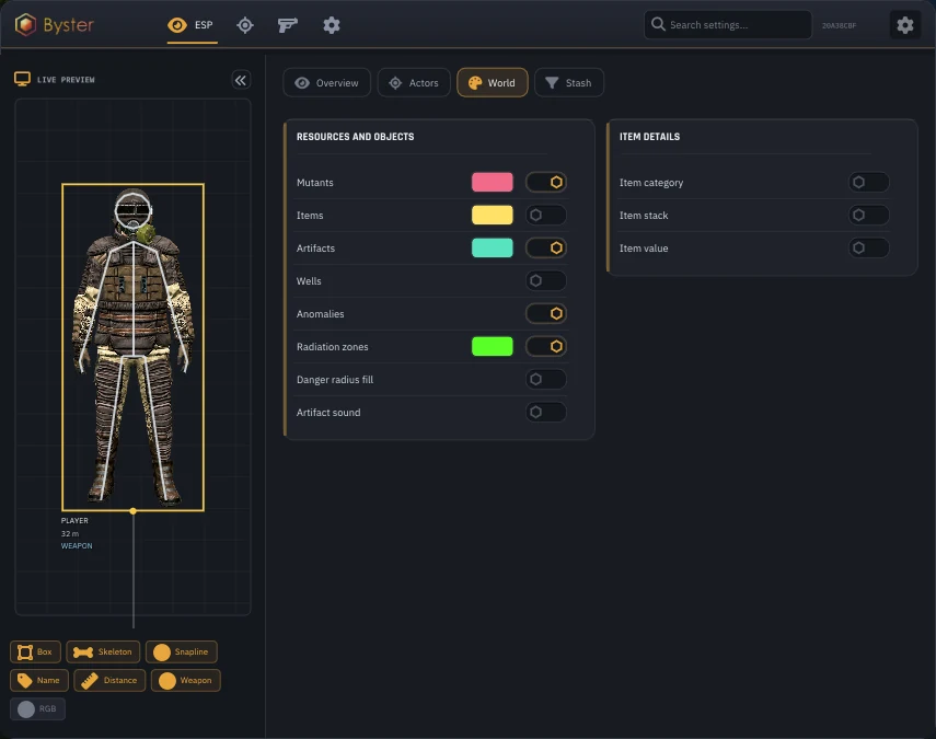 Screenshot 11 for cheat BYSTER in-game Stalker Online / Stay Out