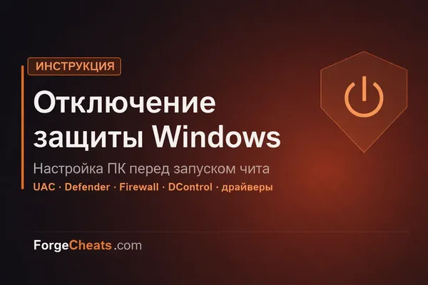 Как отключить защиту Windows и антивирус для чита в 2026